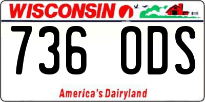 WI license plate 736ODS