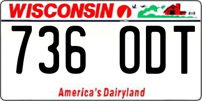 WI license plate 736ODT