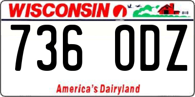 WI license plate 736ODZ