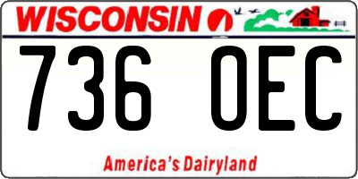 WI license plate 736OEC