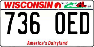 WI license plate 736OED