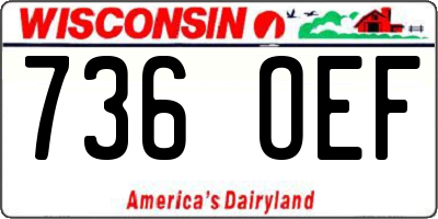 WI license plate 736OEF
