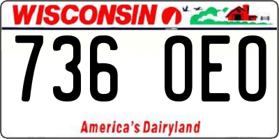 WI license plate 736OEO
