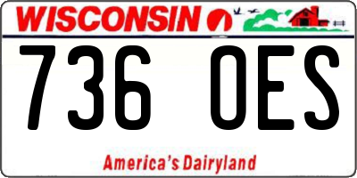 WI license plate 736OES
