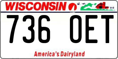 WI license plate 736OET