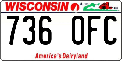 WI license plate 736OFC