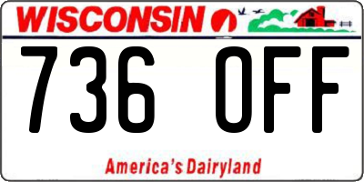 WI license plate 736OFF