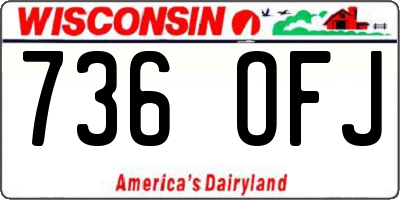WI license plate 736OFJ