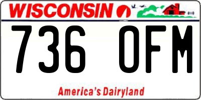 WI license plate 736OFM