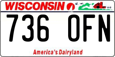 WI license plate 736OFN