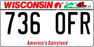 WI license plate 736OFR