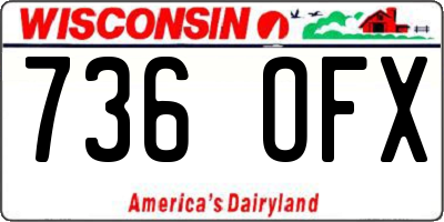 WI license plate 736OFX