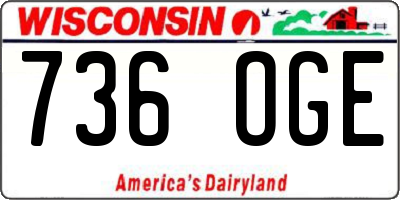 WI license plate 736OGE