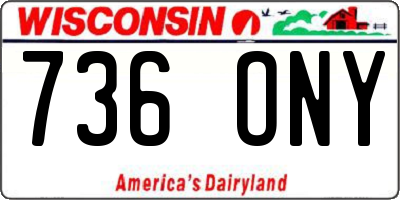 WI license plate 736ONY