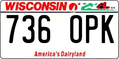 WI license plate 736OPK