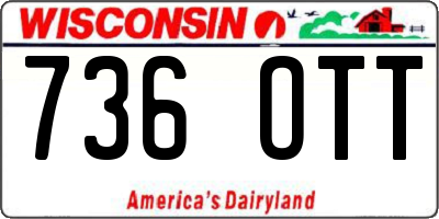 WI license plate 736OTT
