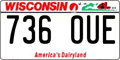 WI license plate 736OUE