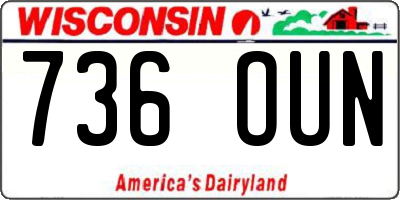 WI license plate 736OUN