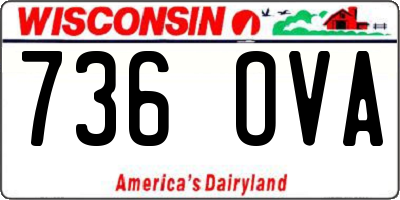 WI license plate 736OVA