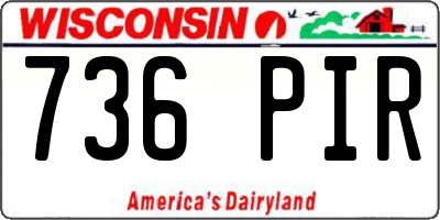 WI license plate 736PIR