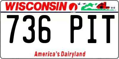 WI license plate 736PIT
