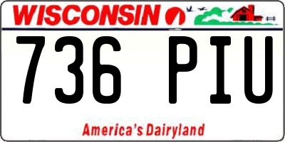 WI license plate 736PIU