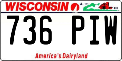 WI license plate 736PIW