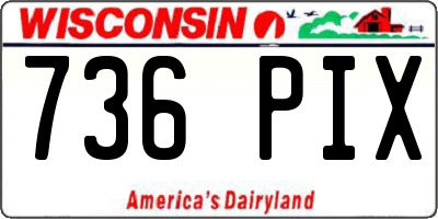 WI license plate 736PIX