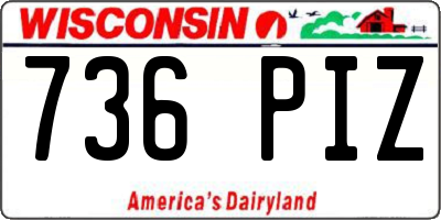 WI license plate 736PIZ
