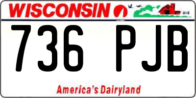 WI license plate 736PJB