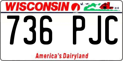 WI license plate 736PJC