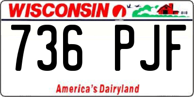 WI license plate 736PJF