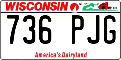 WI license plate 736PJG
