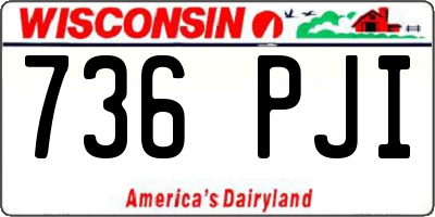WI license plate 736PJI