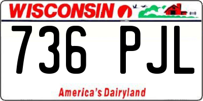WI license plate 736PJL