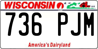 WI license plate 736PJM