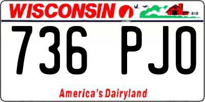 WI license plate 736PJO