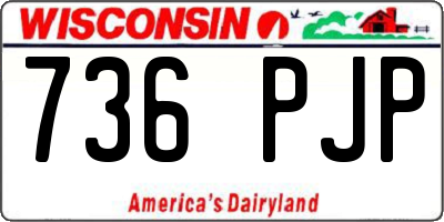 WI license plate 736PJP
