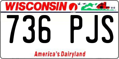WI license plate 736PJS
