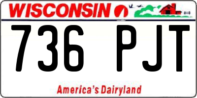 WI license plate 736PJT