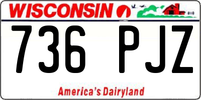 WI license plate 736PJZ