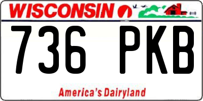 WI license plate 736PKB