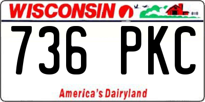 WI license plate 736PKC