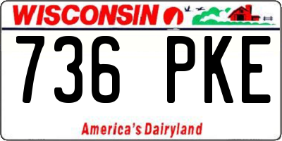 WI license plate 736PKE