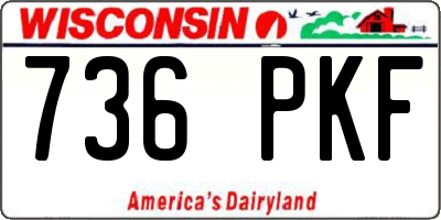 WI license plate 736PKF