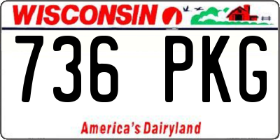 WI license plate 736PKG