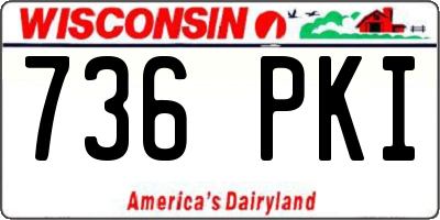 WI license plate 736PKI
