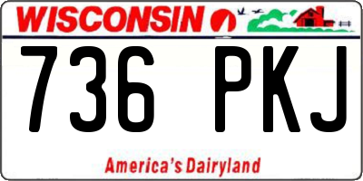WI license plate 736PKJ