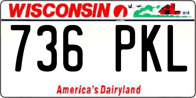 WI license plate 736PKL