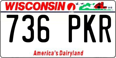 WI license plate 736PKR